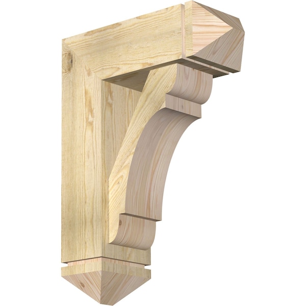 Ekena Millwork Olympic Arts and Crafts Rough Sawn Bracket w/ Offset Brace, Douglas Fir, 8"W x 22"D x 30"H BKT0806X22X30OLY03RDF - main